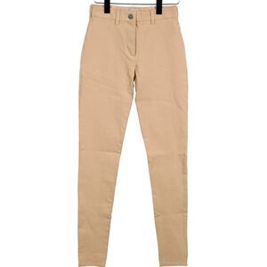 ARJÉ Skinny Leg Pants Cream Neutral Tan Stretch Size 10 NWT Arje